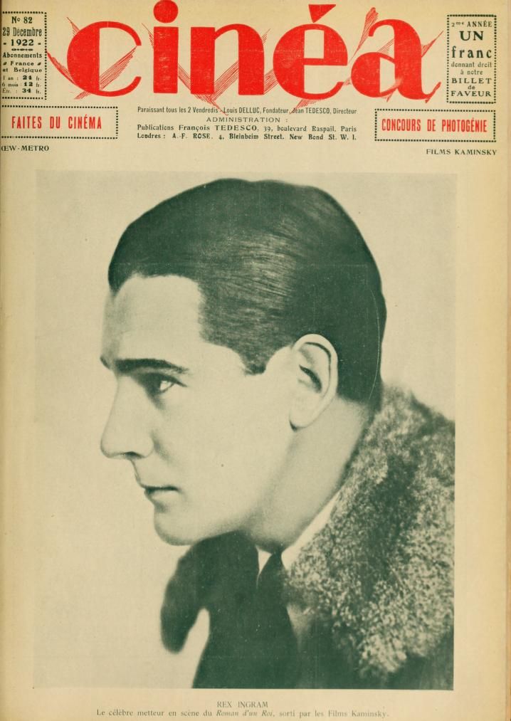 CINEA magazine side cover Issue 82 29 December 1922