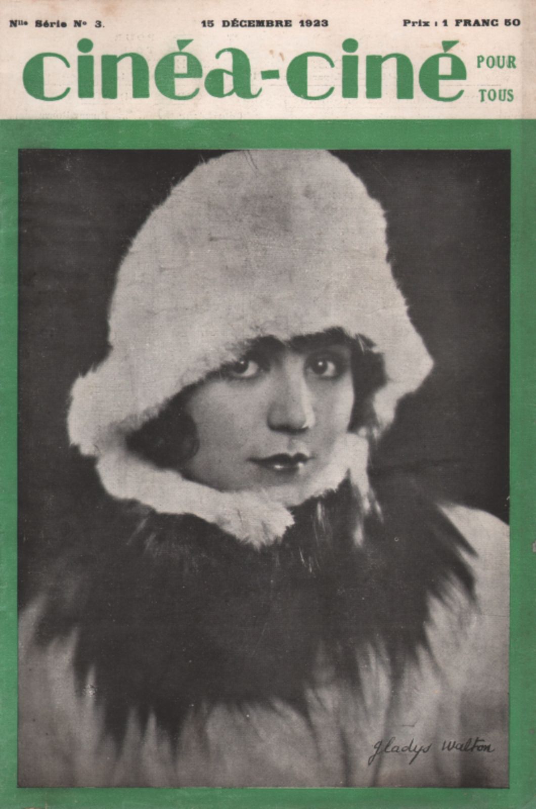 CINEA-CINE POUR TOUS magazine side cover Issue 3 15 December 1923