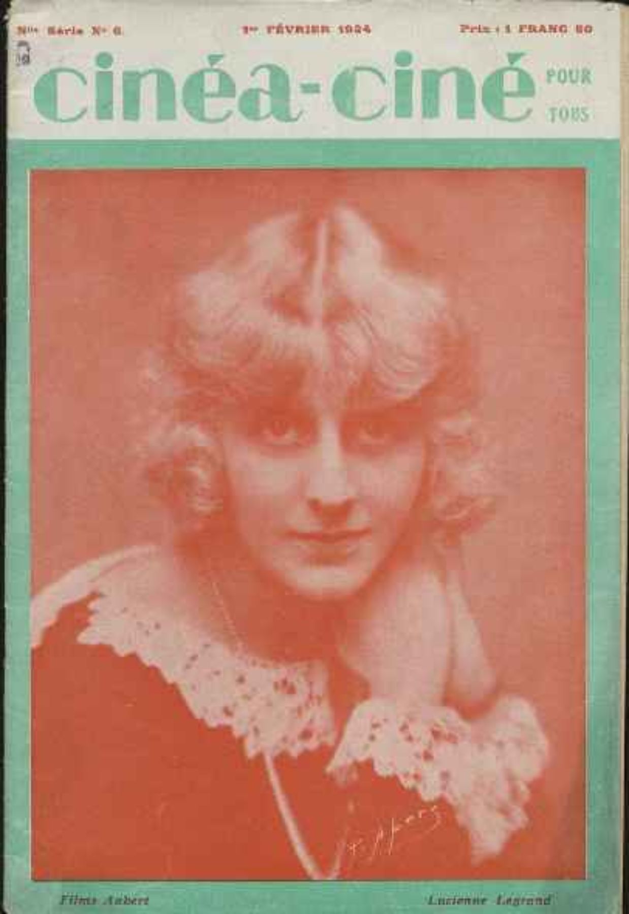 CINEA-CINE POUR TOUS magazine side cover Issue 6 1 February 1924
