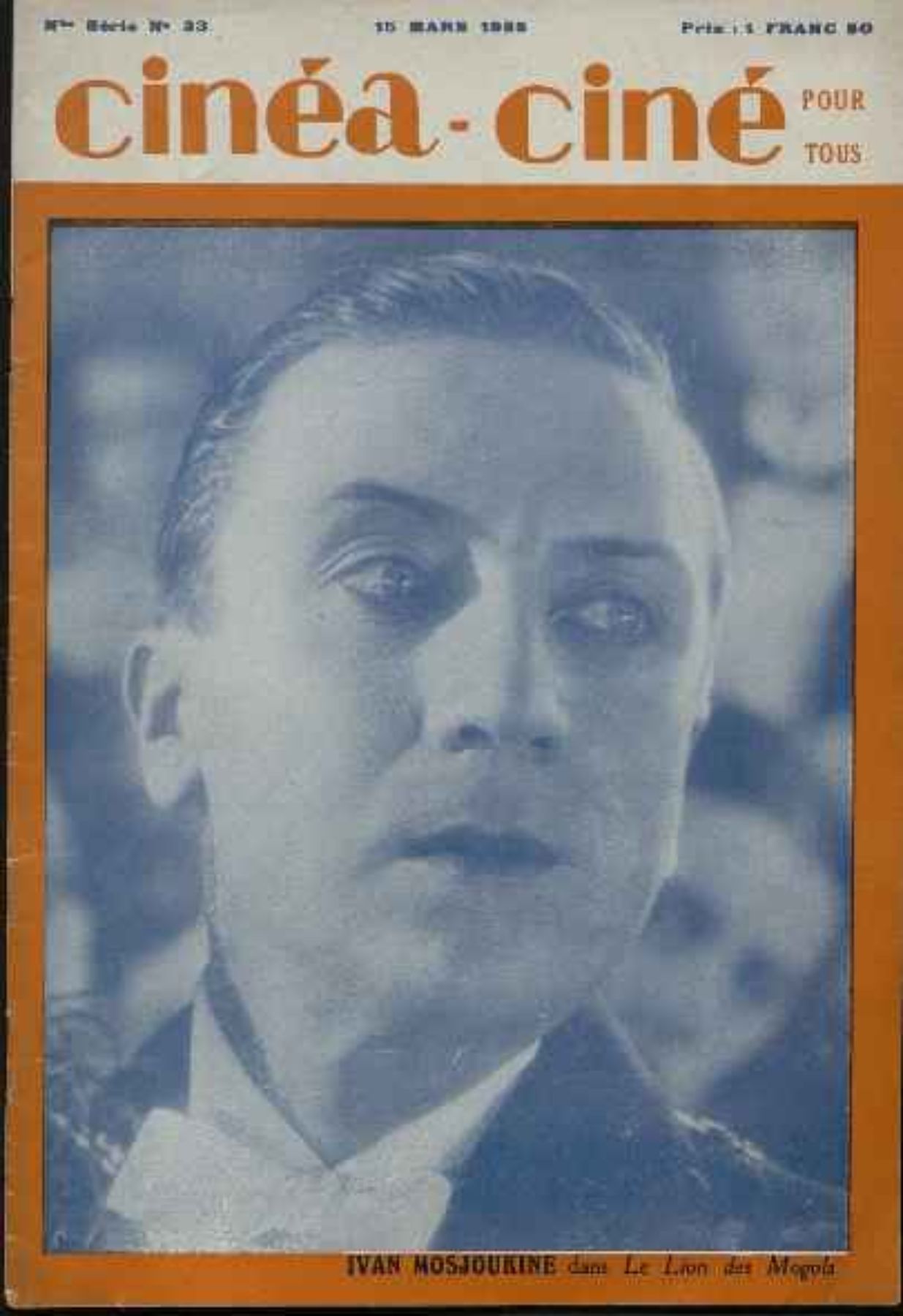 CINEA-CINE POUR TOUS magazine side cover Issue 33 15 March 1925