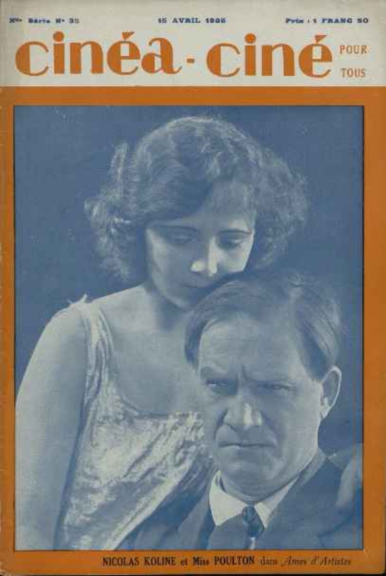 CINEA-CINE POUR TOUS magazine side cover Issue 35 15 April 1925
