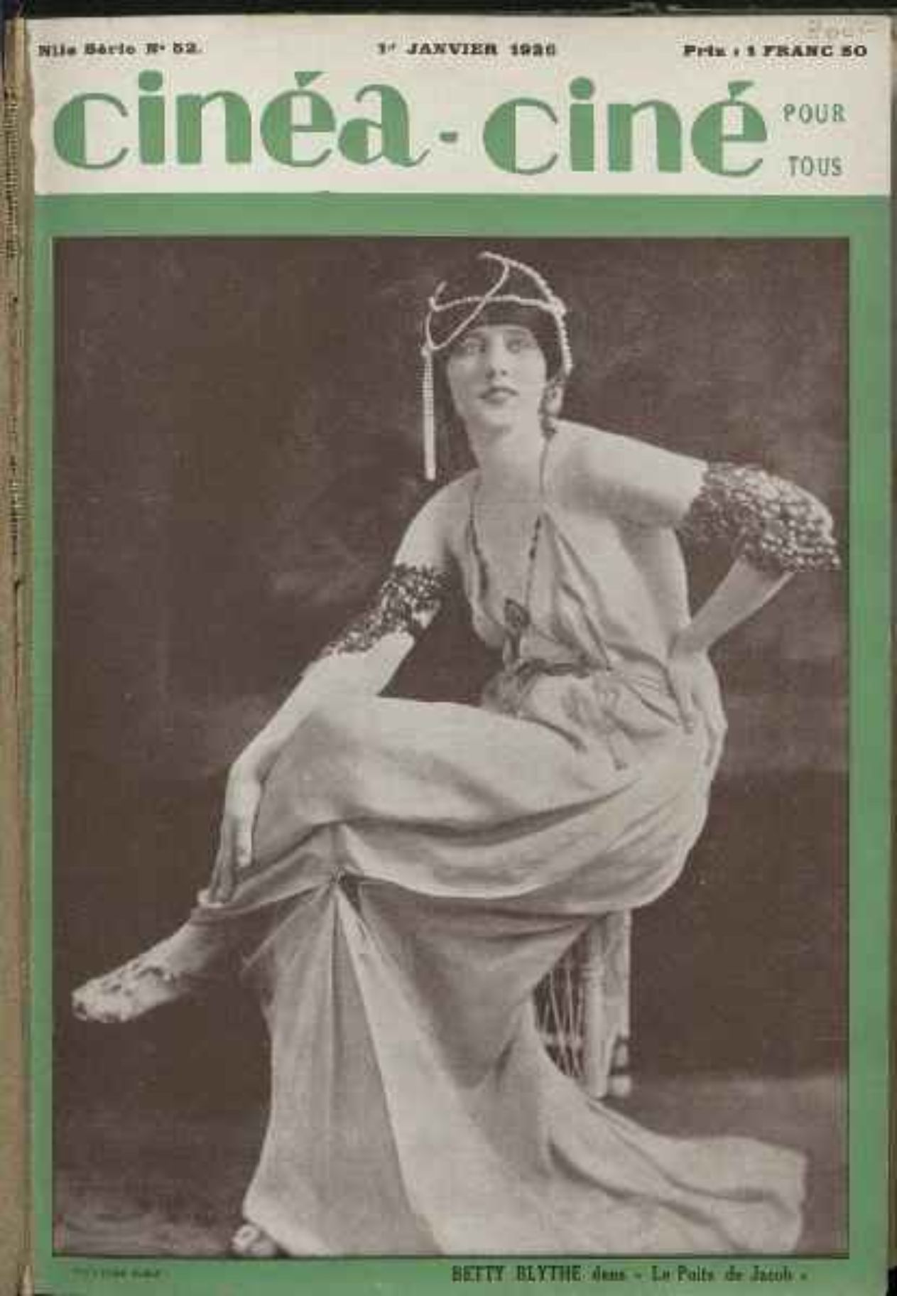 CINEA-CINE POUR TOUS magazine side cover Issue 52 1 January 1926