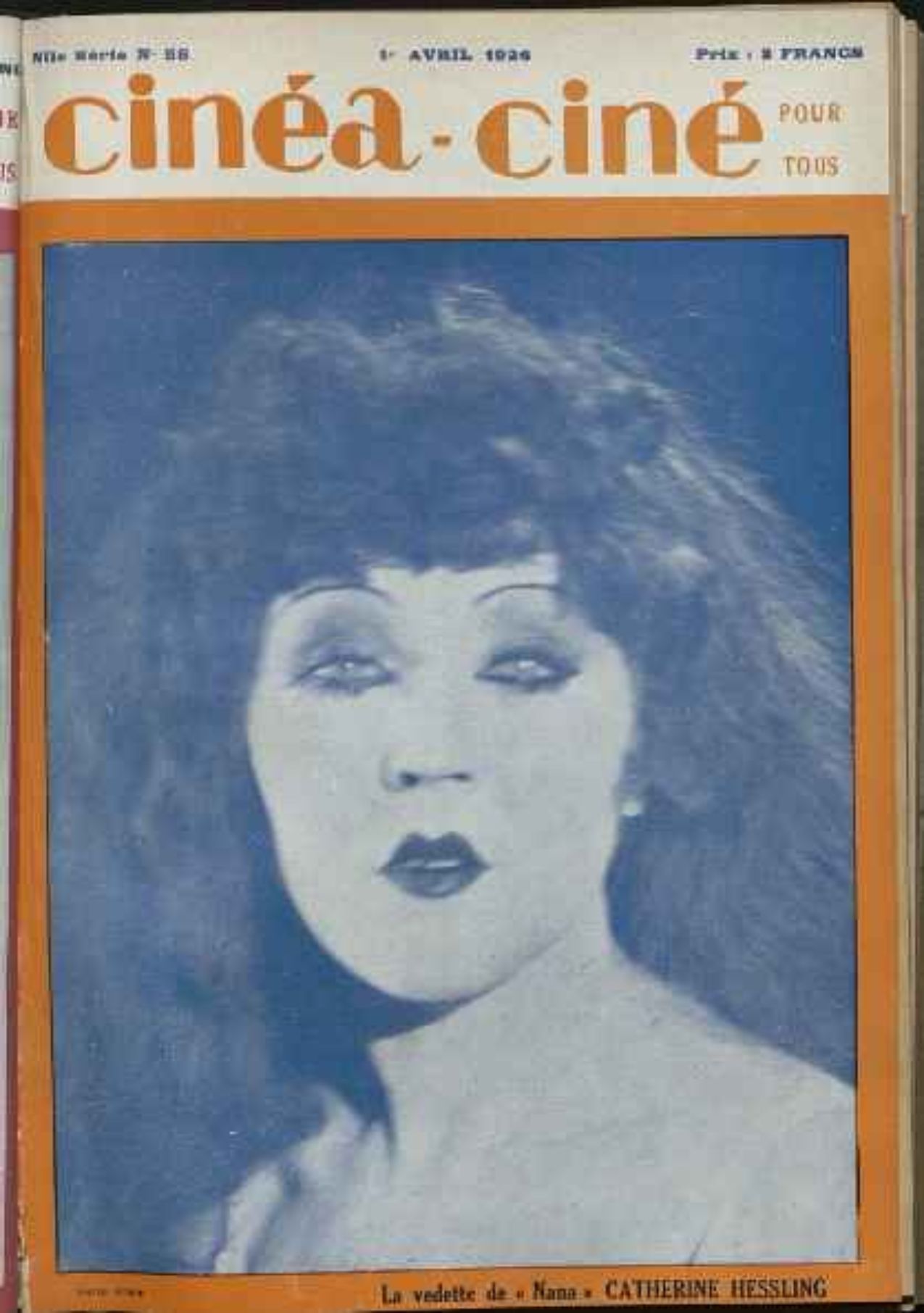 CINEA-CINE POUR TOUS magazine side cover Issue 58 1 April 1926