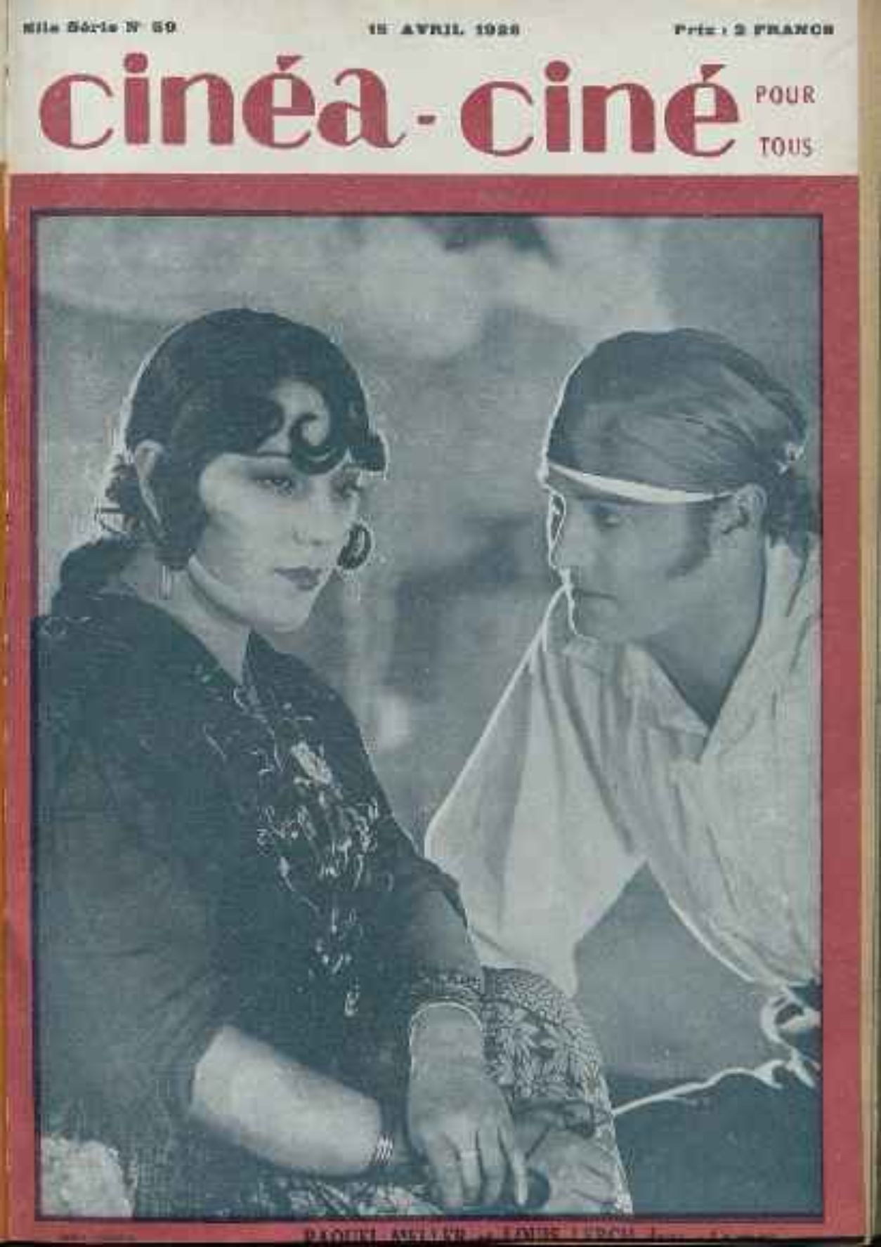 CINEA-CINE POUR TOUS magazine side cover Issue 59 15 April 1926