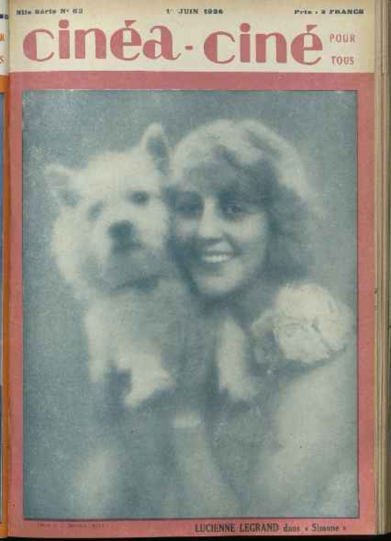 CINEA-CINE POUR TOUS magazine side cover Issue 62 1 June 1926