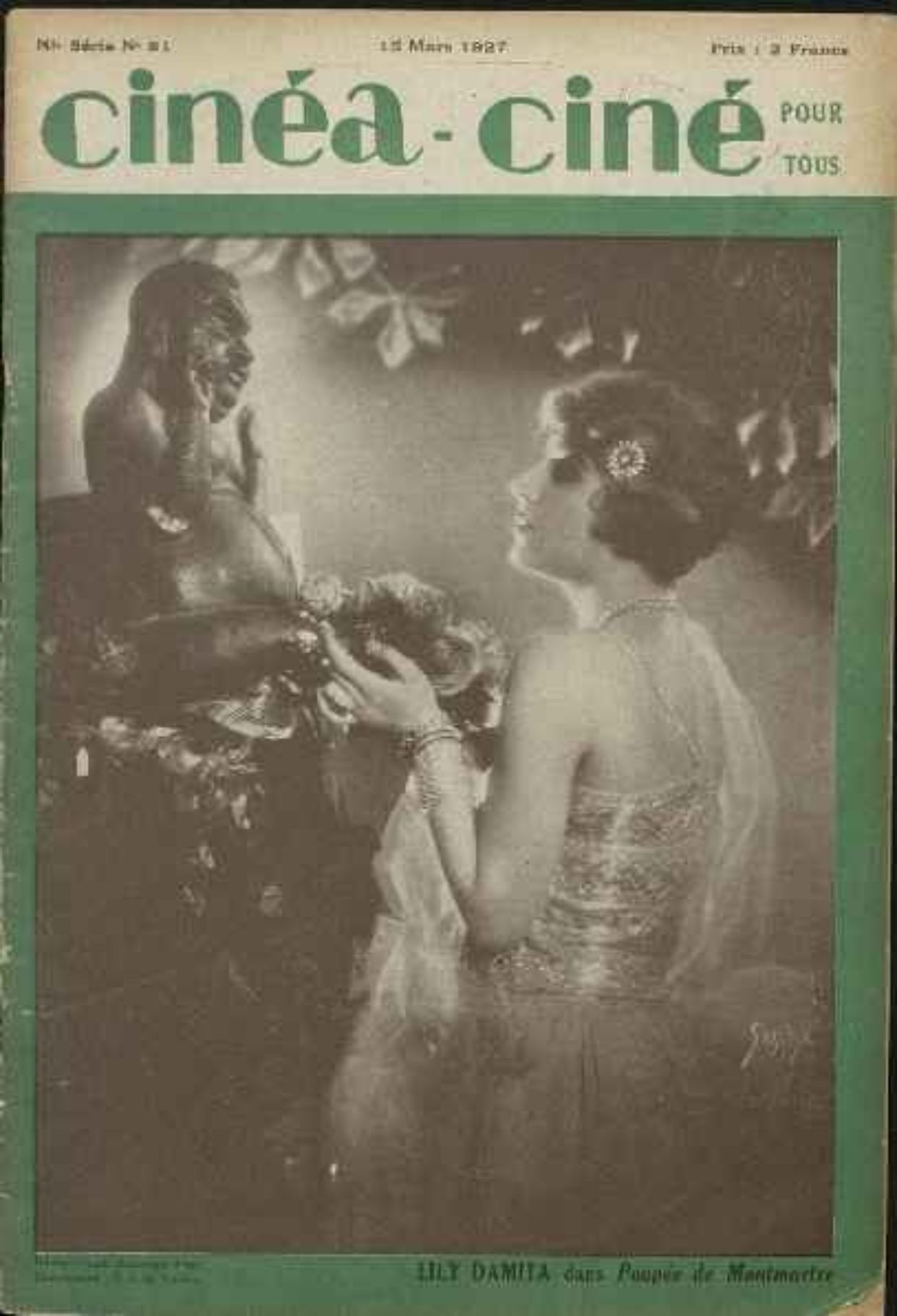 CINEA-CINE POUR TOUS magazine side cover Issue 81 15 March 1927