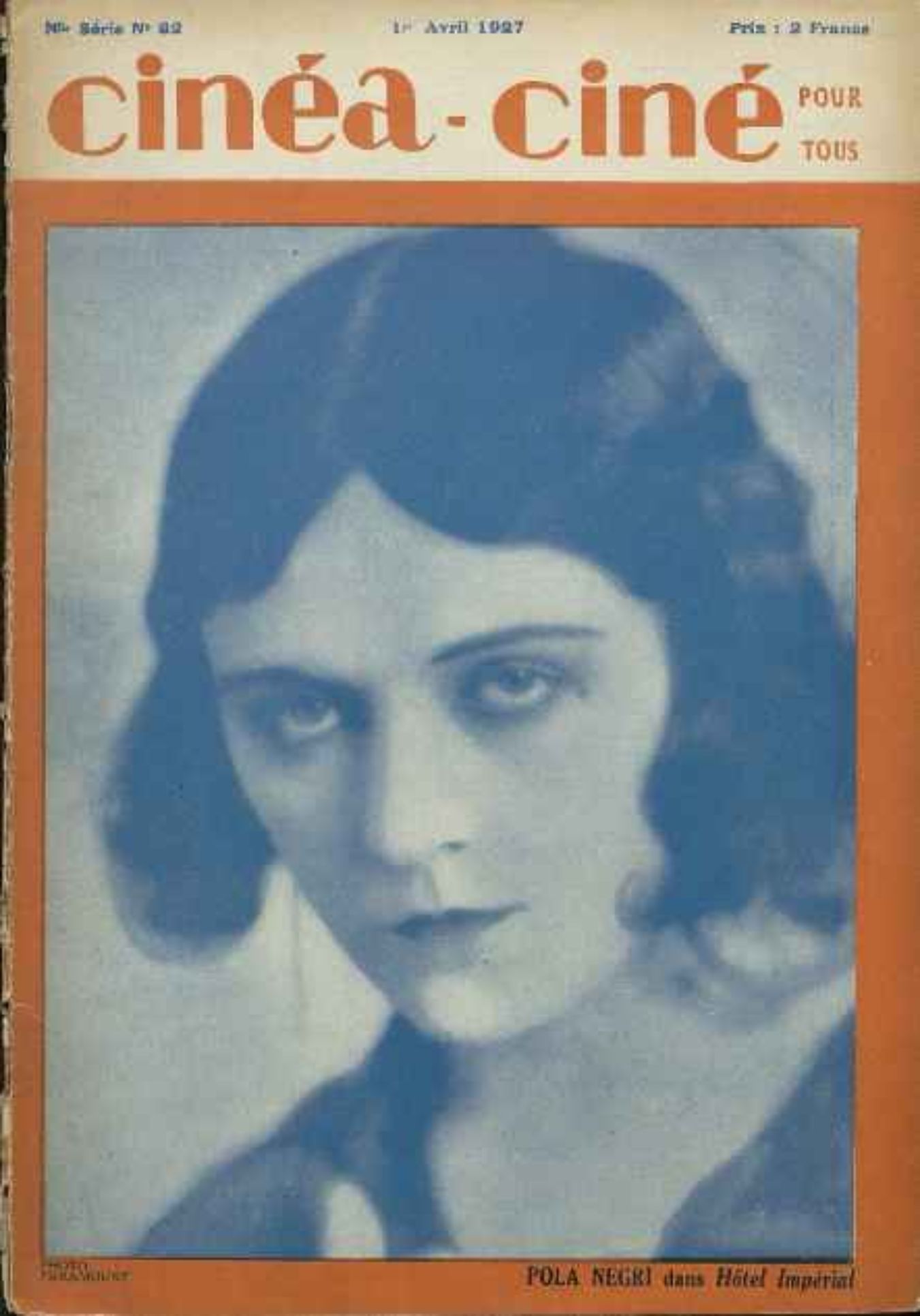CINEA-CINE POUR TOUS magazine side cover Issue 82 1 April 1927