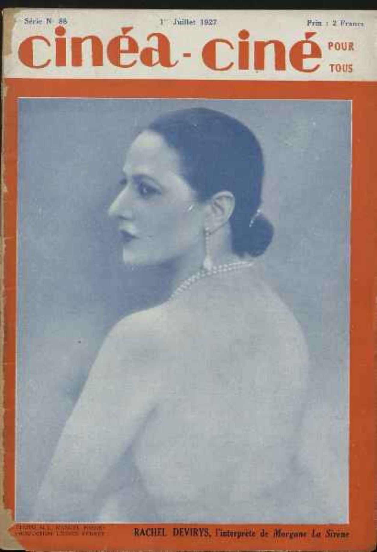 CINEA-CINE POUR TOUS magazine side cover Issue 88 1 July 1927