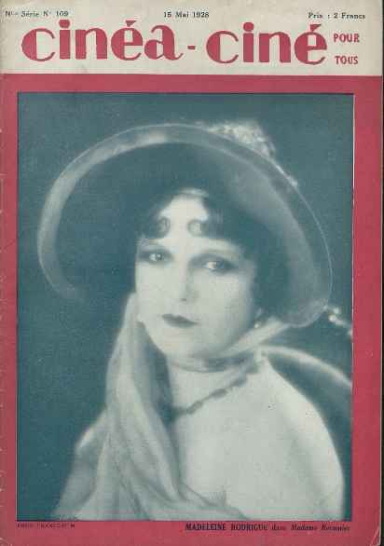 CINEA-CINE POUR TOUS magazine side cover Issue 109 15 May 1928