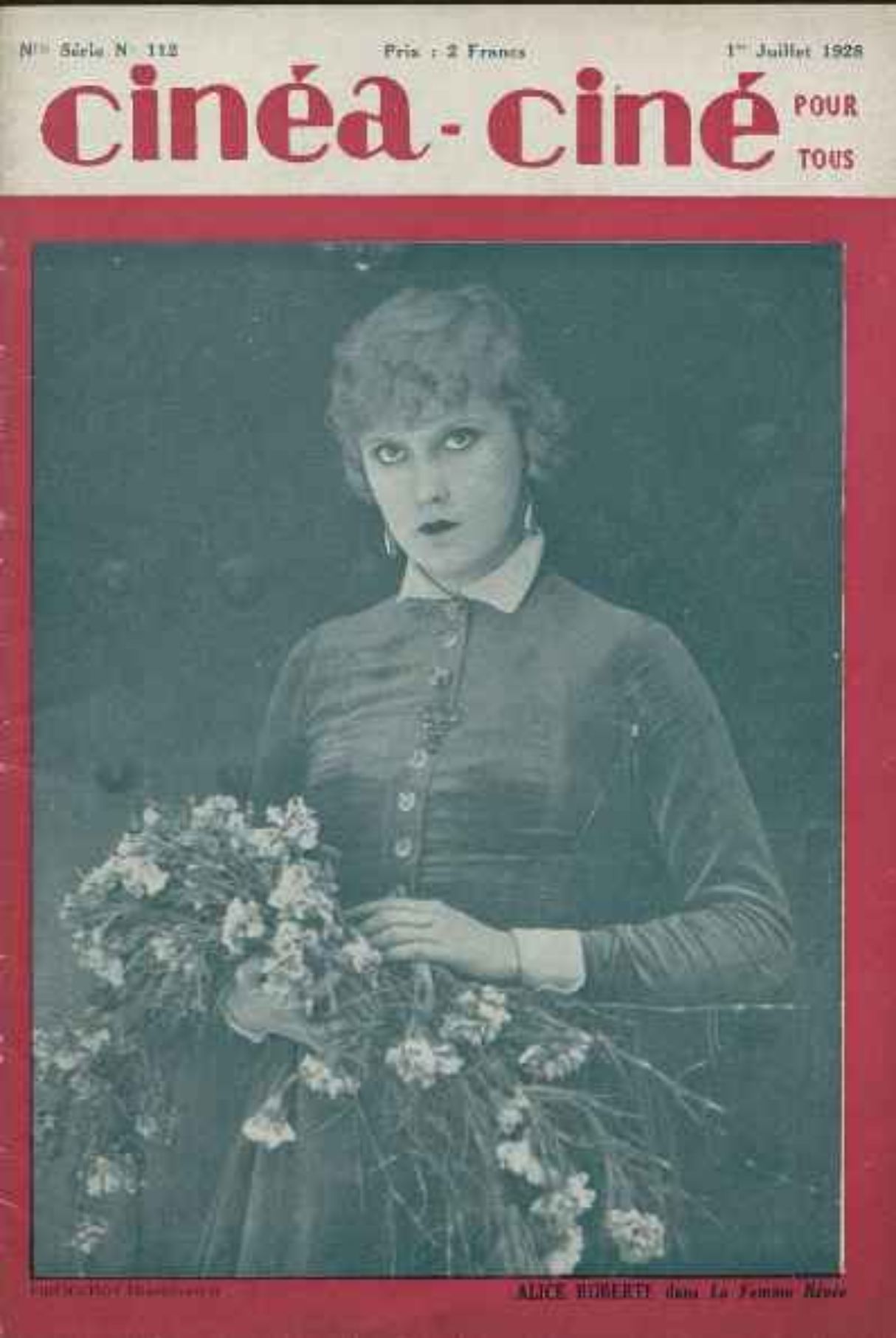 CINEA-CINE POUR TOUS magazine side cover Issue 112 1 July 1928