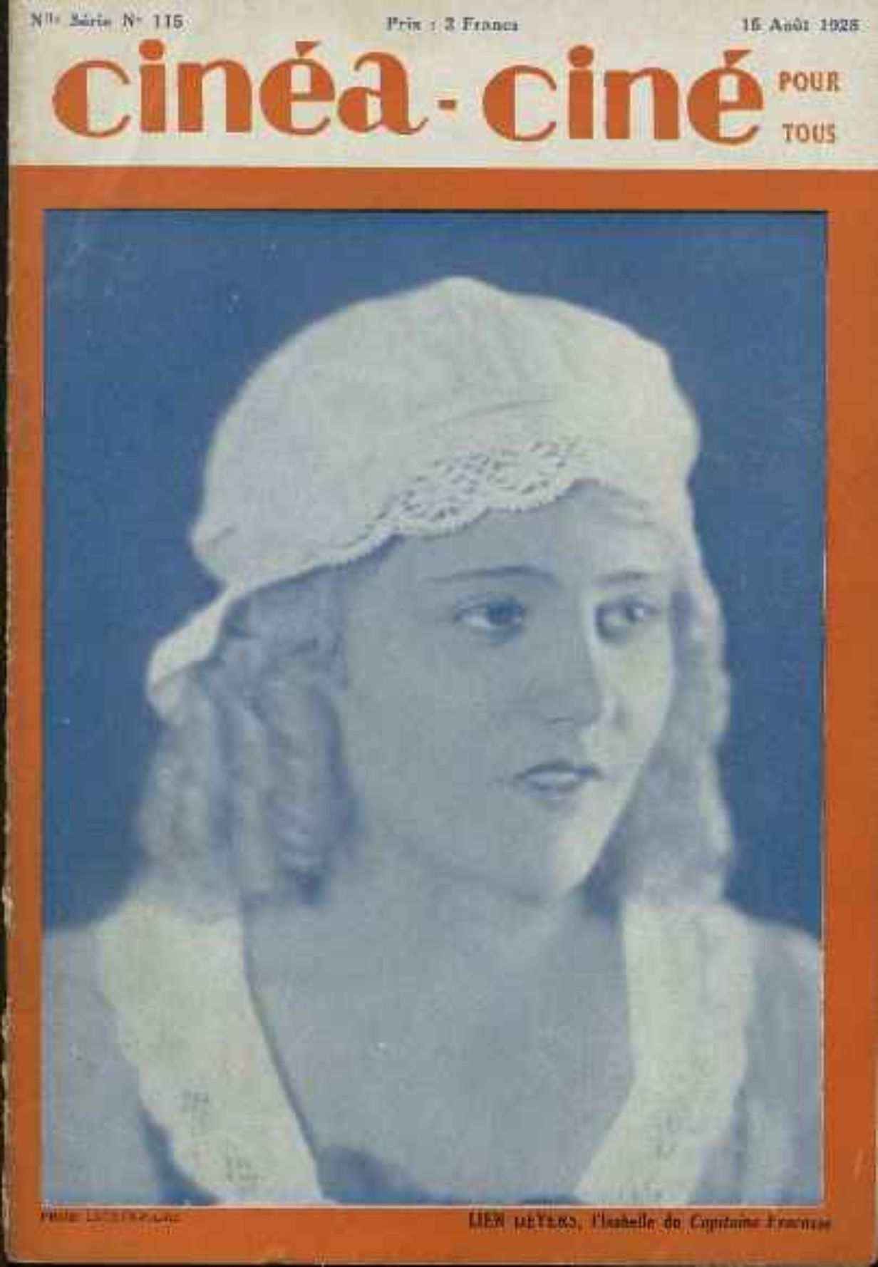 CINEA-CINE POUR TOUS magazine side cover Issue 115 15 August 1928