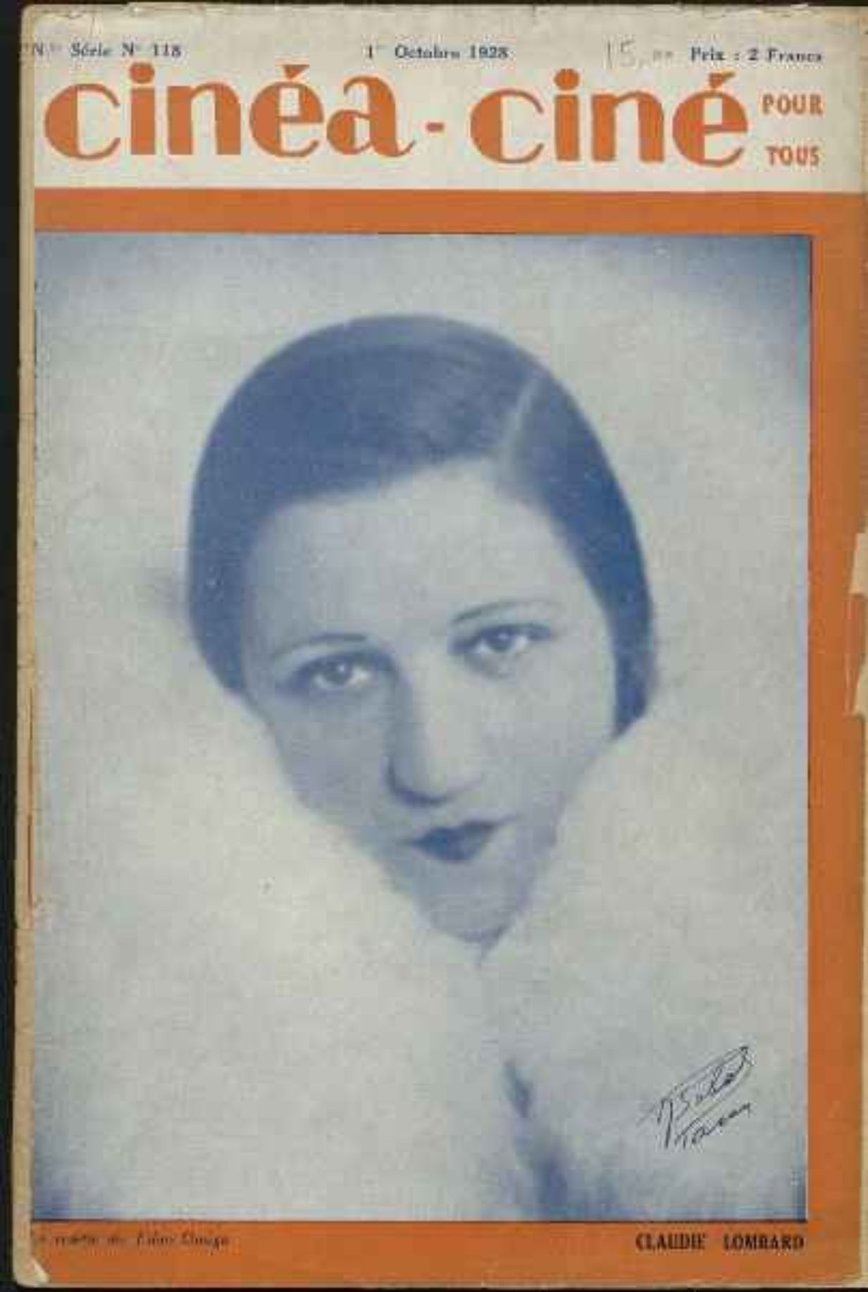 CINEA-CINE POUR TOUS magazine side cover Issue 118 1 October 1928