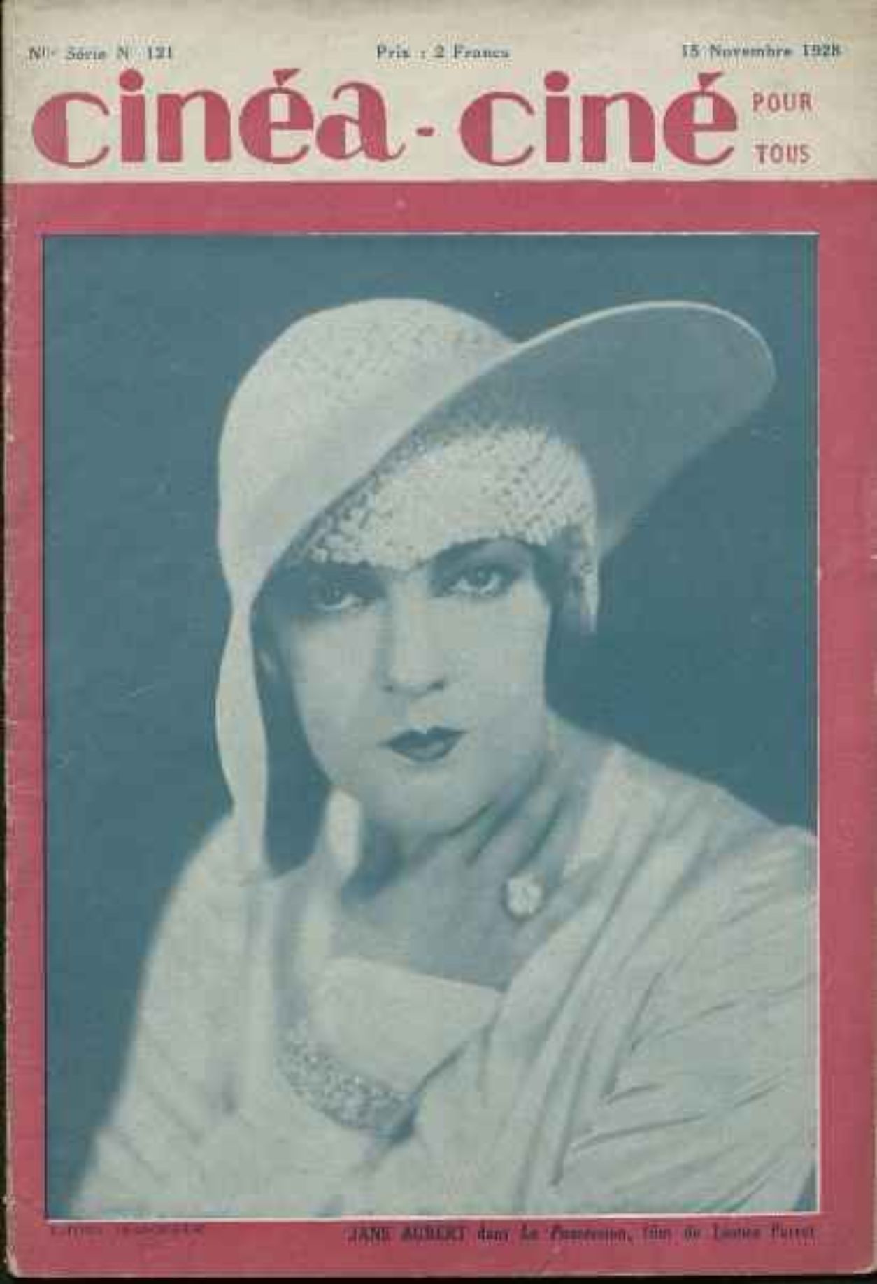 CINEA-CINE POUR TOUS magazine side cover Issue 121 15 November 1928