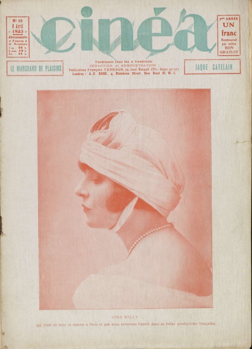 CINEA magazine side cover Issue 89 6 April 1923