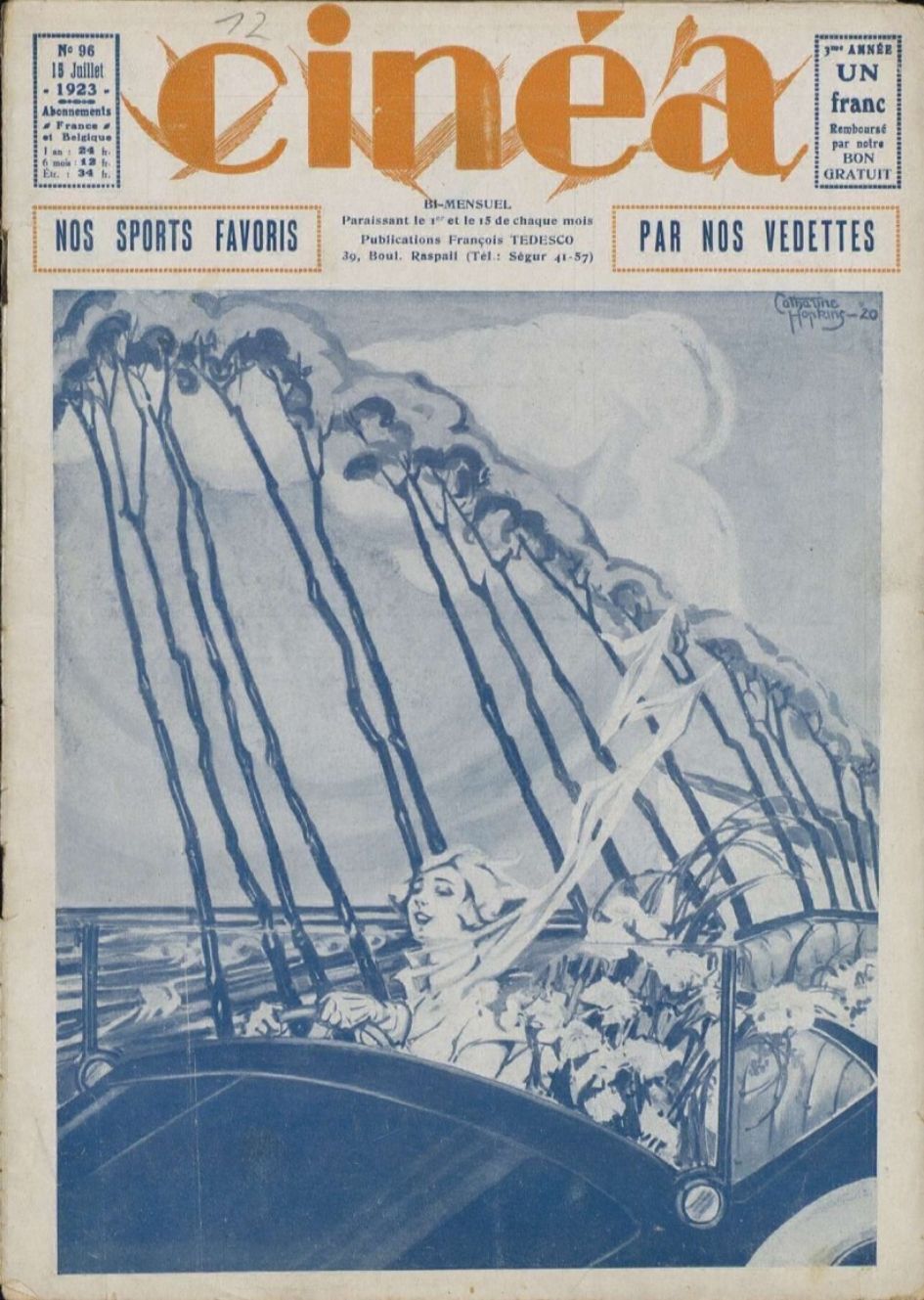 CINEA magazine side cover Issue 96 15 July 1923