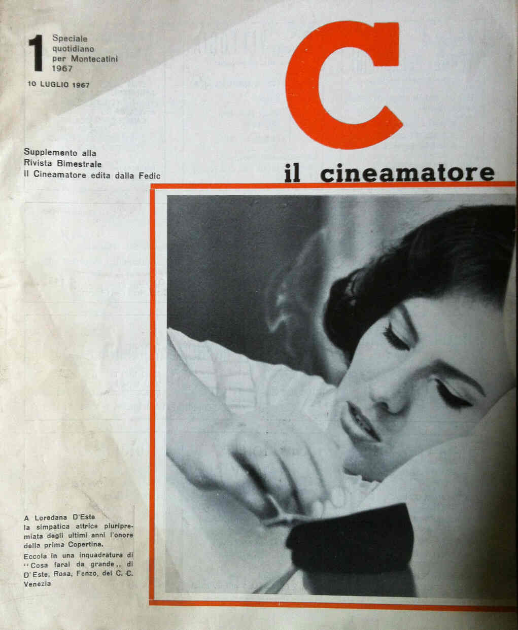 CINEAMATORE magazine side cover Issue 1 10 July 1967