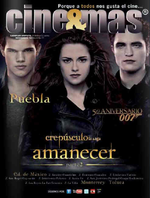 CINE Y MAS (MEXICO) magazine side cover November 2012