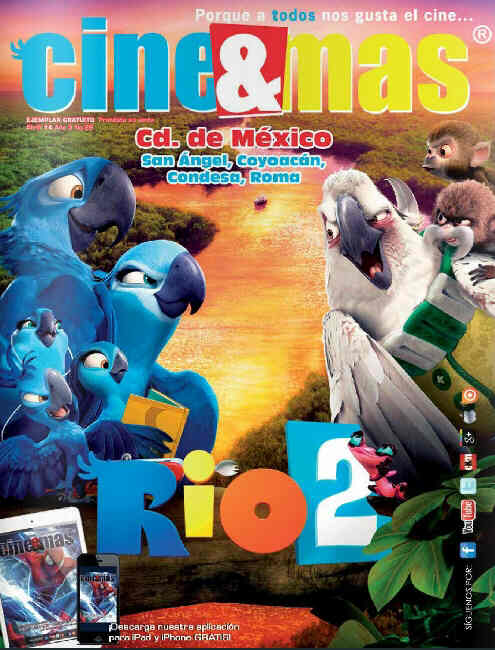 CINE Y MAS (MEXICO) magazine side cover April 2014