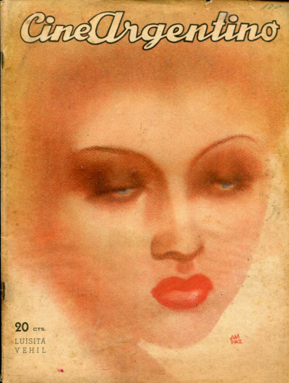 CINE ARGENTINO magazine side cover Issue 106   1940
