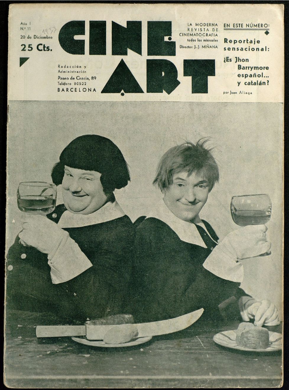 CINE ART magazine side cover Issue 11 20 December 1933