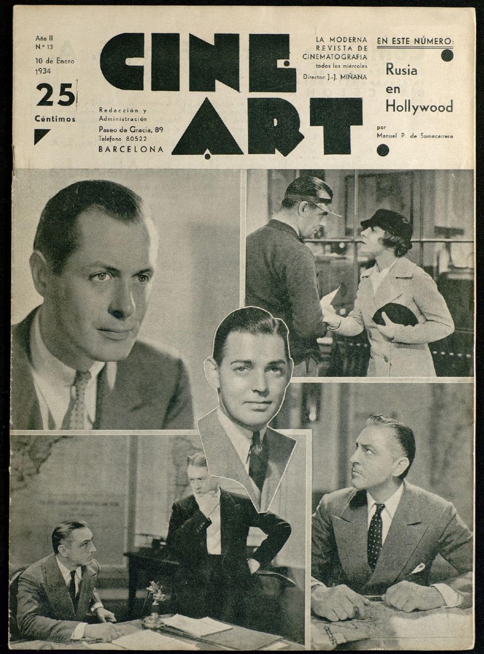 CINE ART magazine side cover Issue 13 10 January 1934