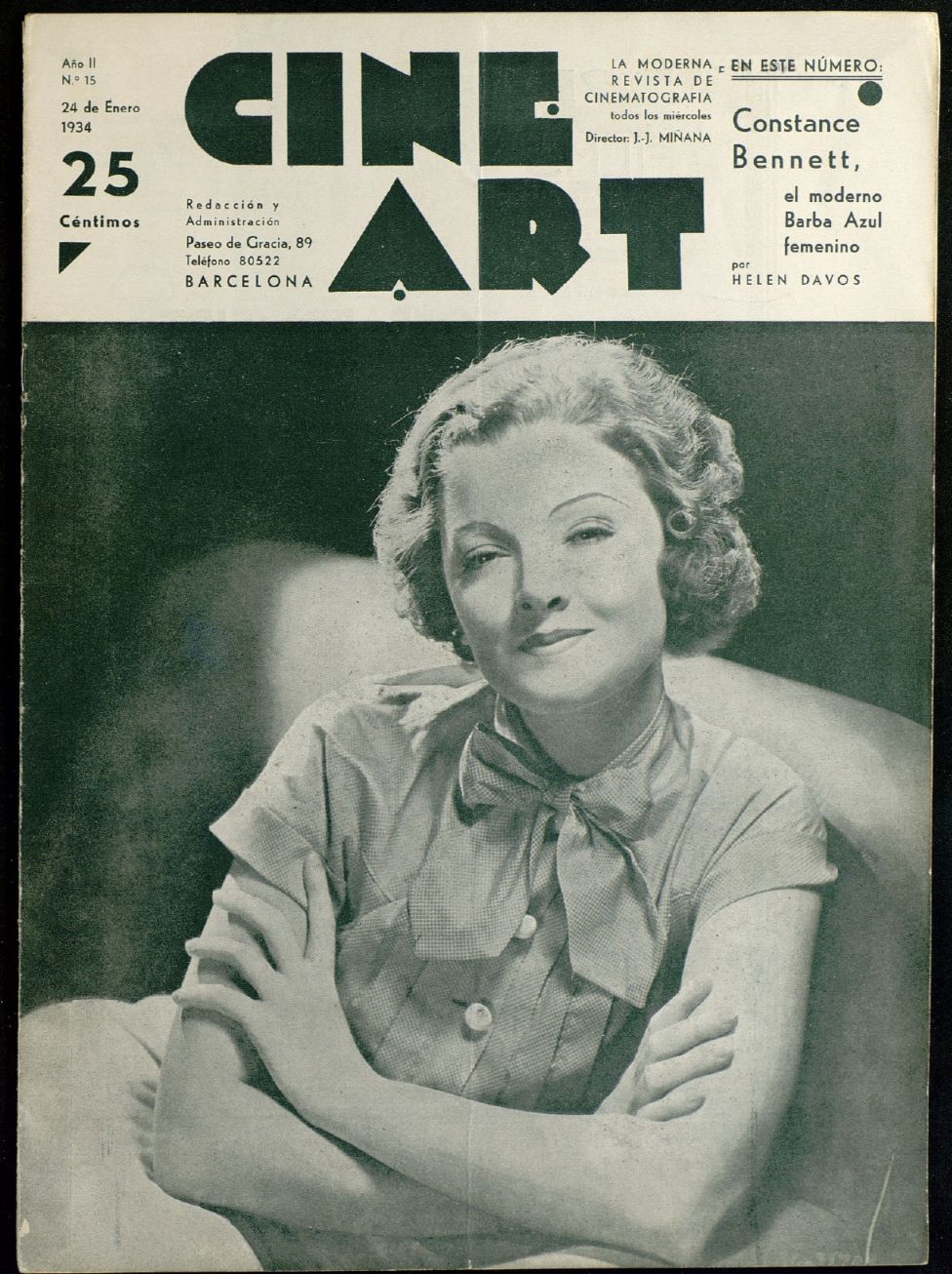 CINE ART magazine side cover Issue 15 24 January 1934
