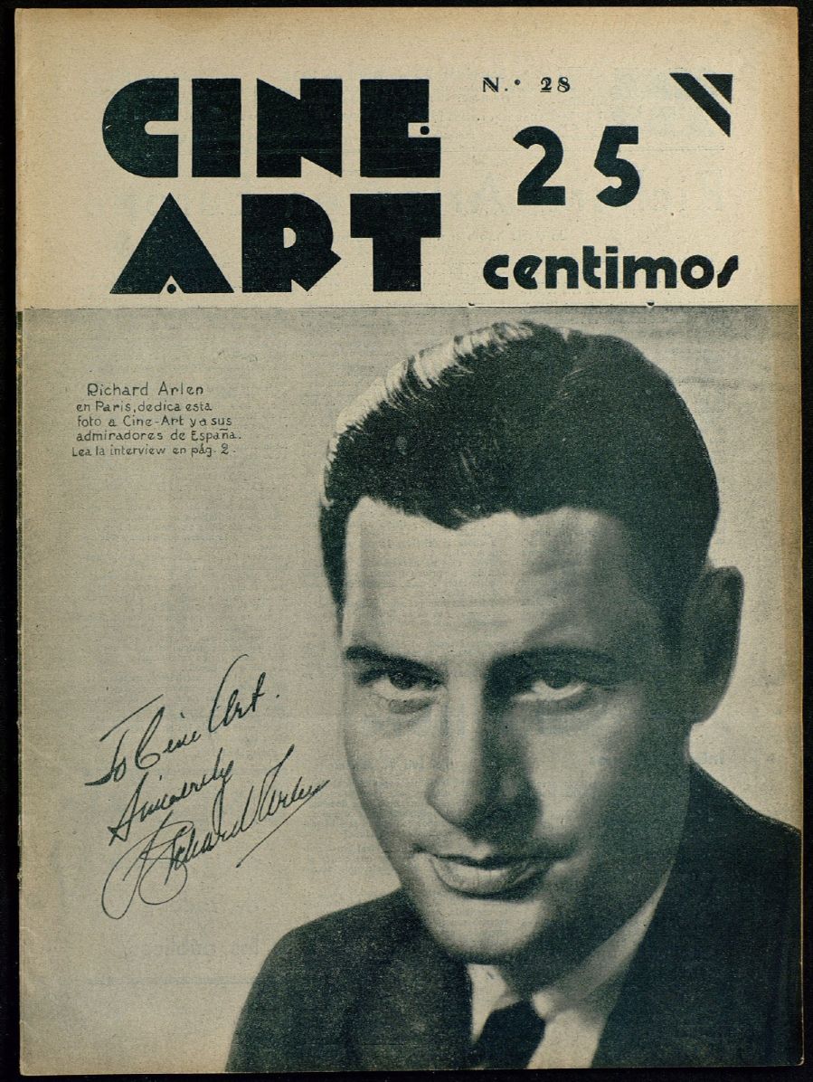 CINE ART magazine side cover Issue 28 25 April 1934