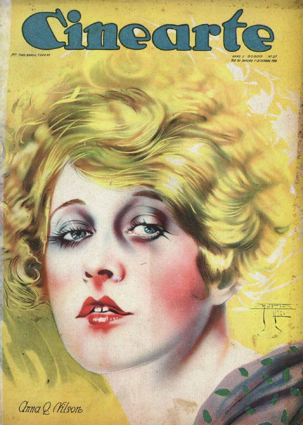 CINEARTE magazine side cover Issue 27 1 September 1926