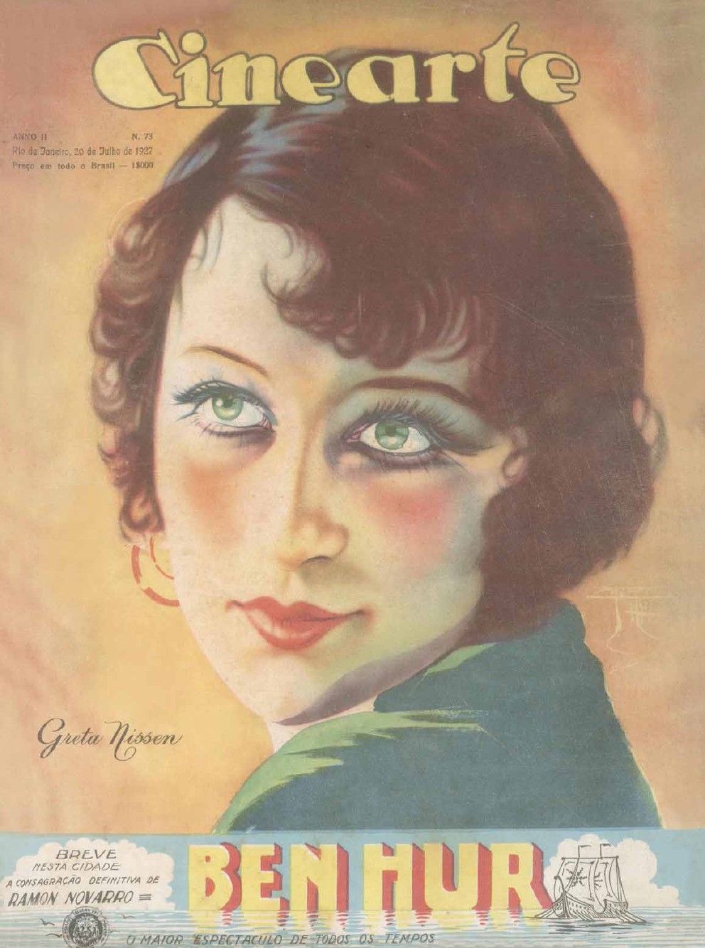 CINEARTE magazine side cover Issue 73 20 July 1927
