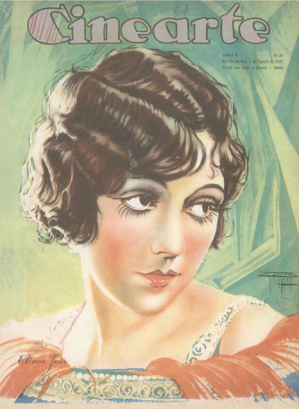 CINEARTE magazine side cover Issue 75 3 August 1927