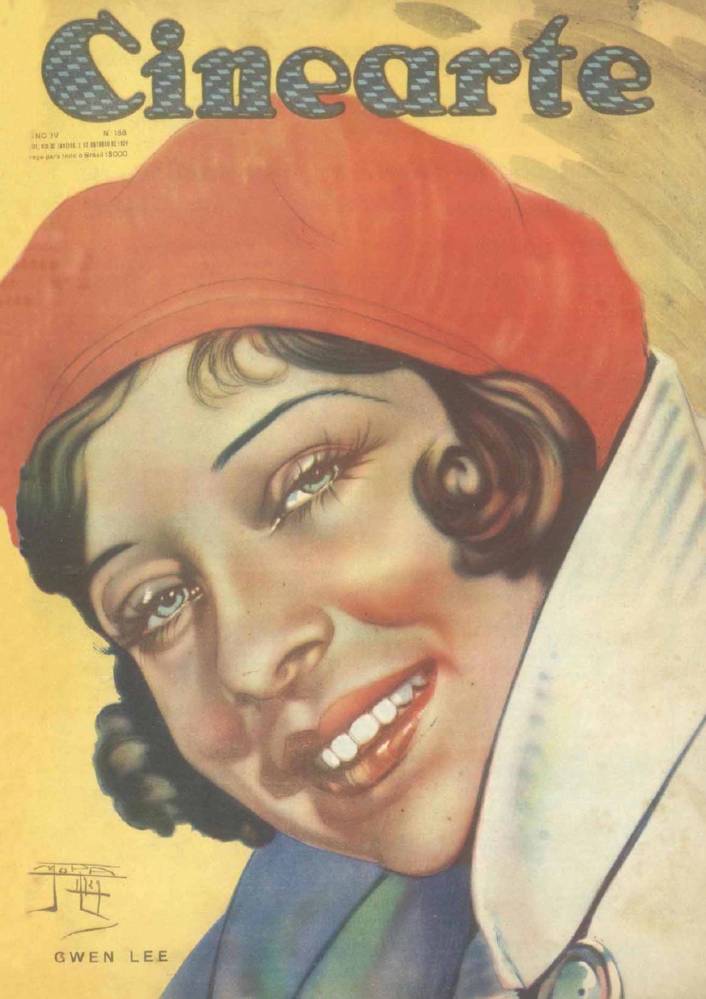 CINEARTE magazine side cover Issue 188 2 October 1929