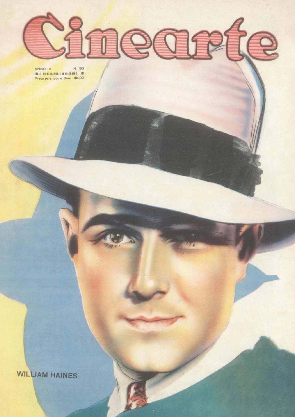 CINEARTE magazine side cover Issue 193 6 November 1929