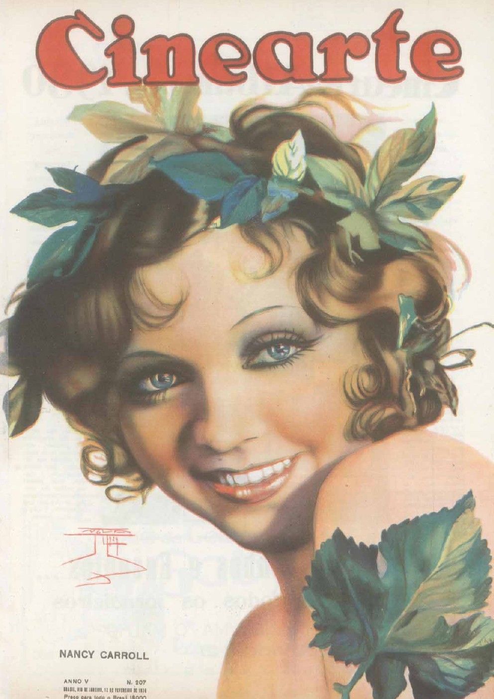CINEARTE magazine side cover Issue 207 12 February 1930
