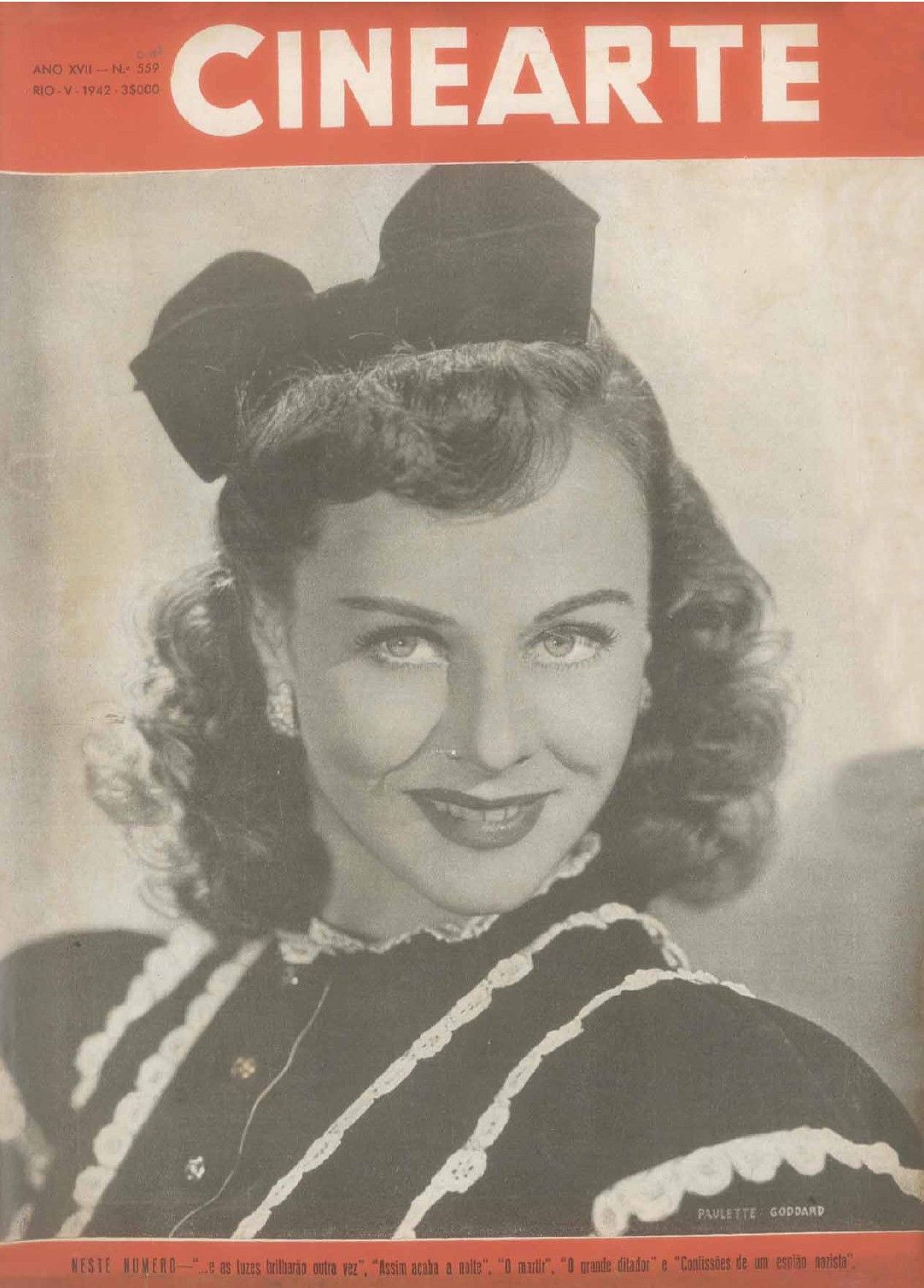CINEARTE magazine side cover Issue 559  May 1942