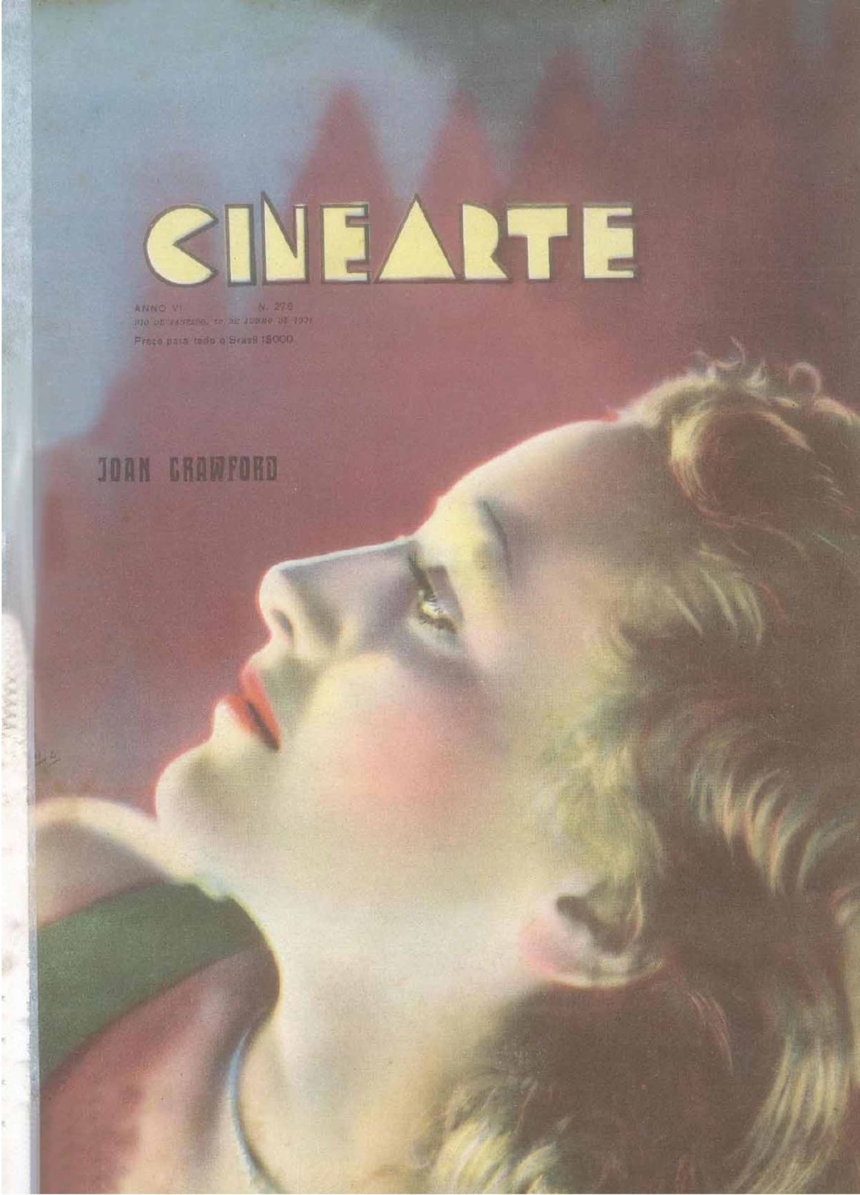 CINEARTE magazine side cover Issue 276 10 June 1931
