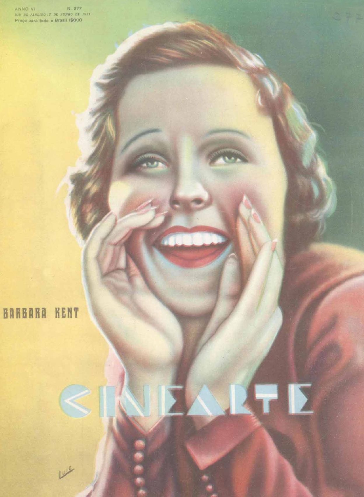 CINEARTE magazine side cover Issue 277 17 June 1931