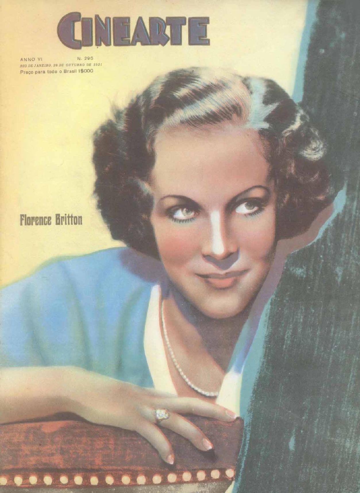 CINEARTE magazine side cover Issue 296 28 October 1931