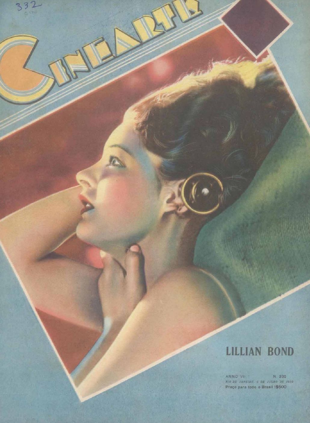 CINEARTE magazine side cover Issue 332 6 July 1932