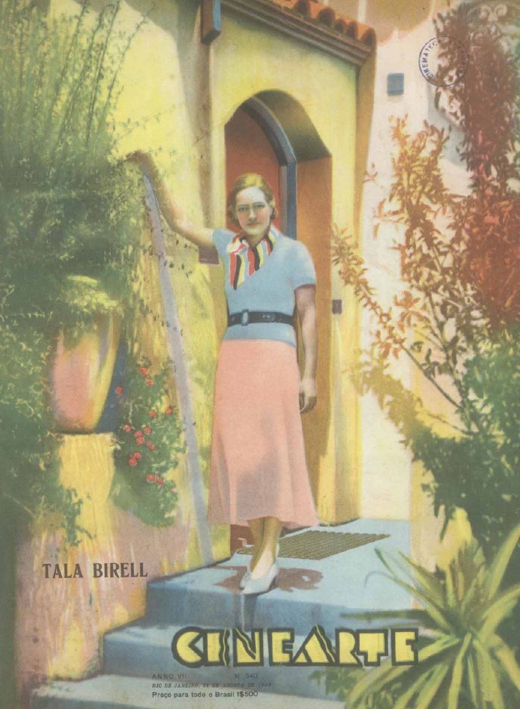 CINEARTE magazine side cover Issue 340 31 August 1932