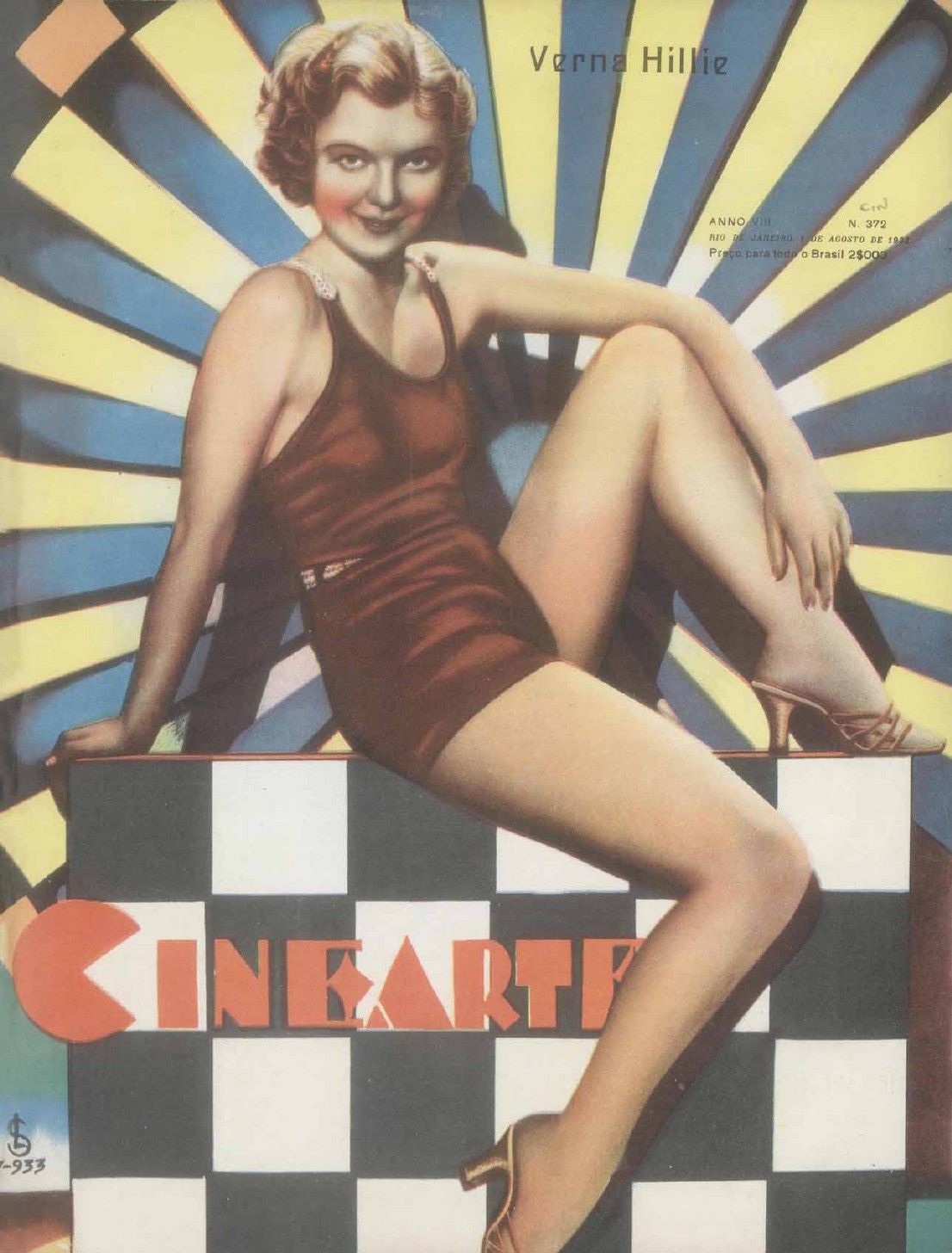 CINEARTE magazine side cover Issue 372 1 August 1933