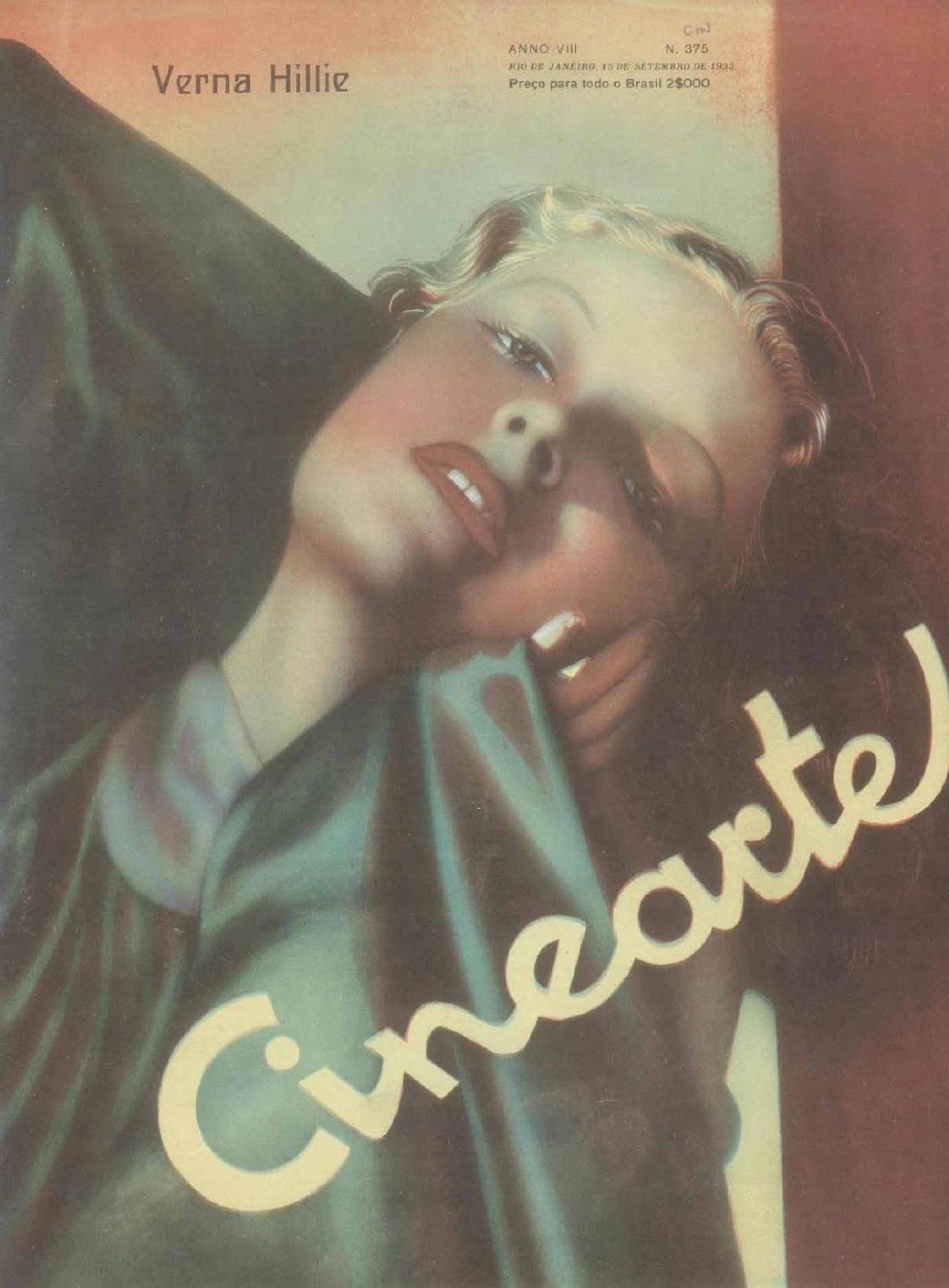 CINEARTE magazine side cover Issue 375 15 September 1933