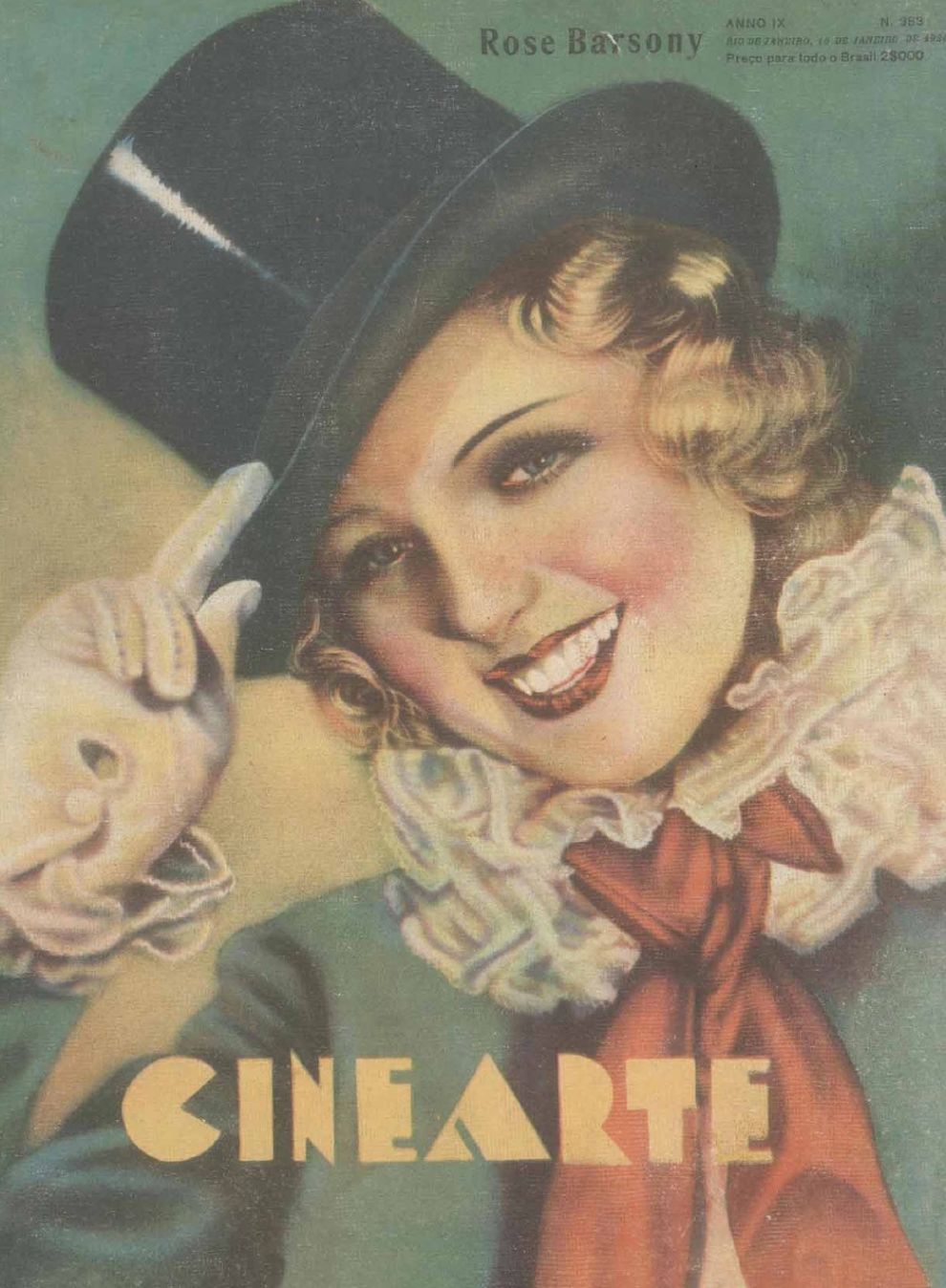 CINEARTE magazine side cover Issue 383 15 January 1934