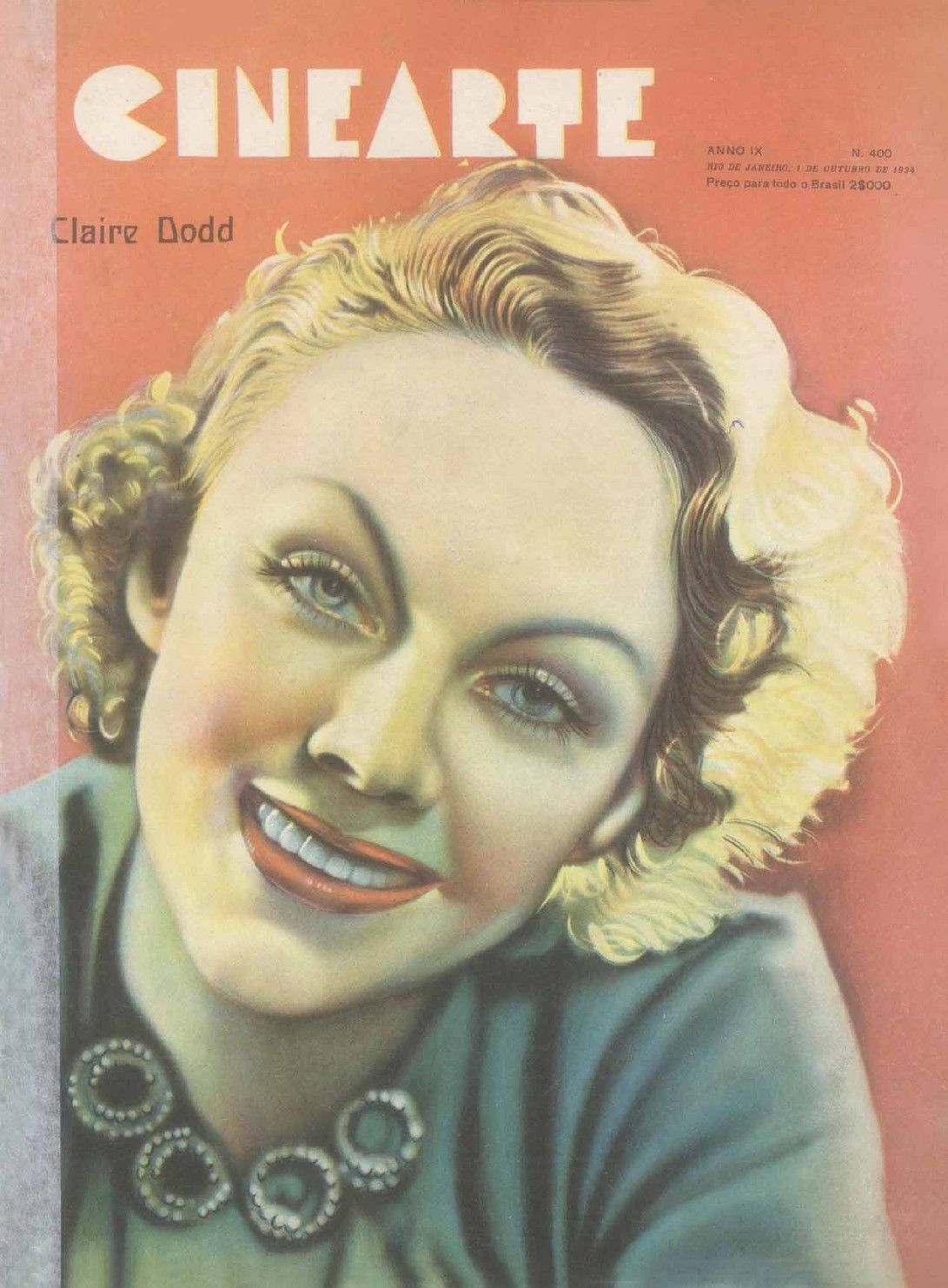 CINEARTE magazine side cover Issue 400 1 October 1934
