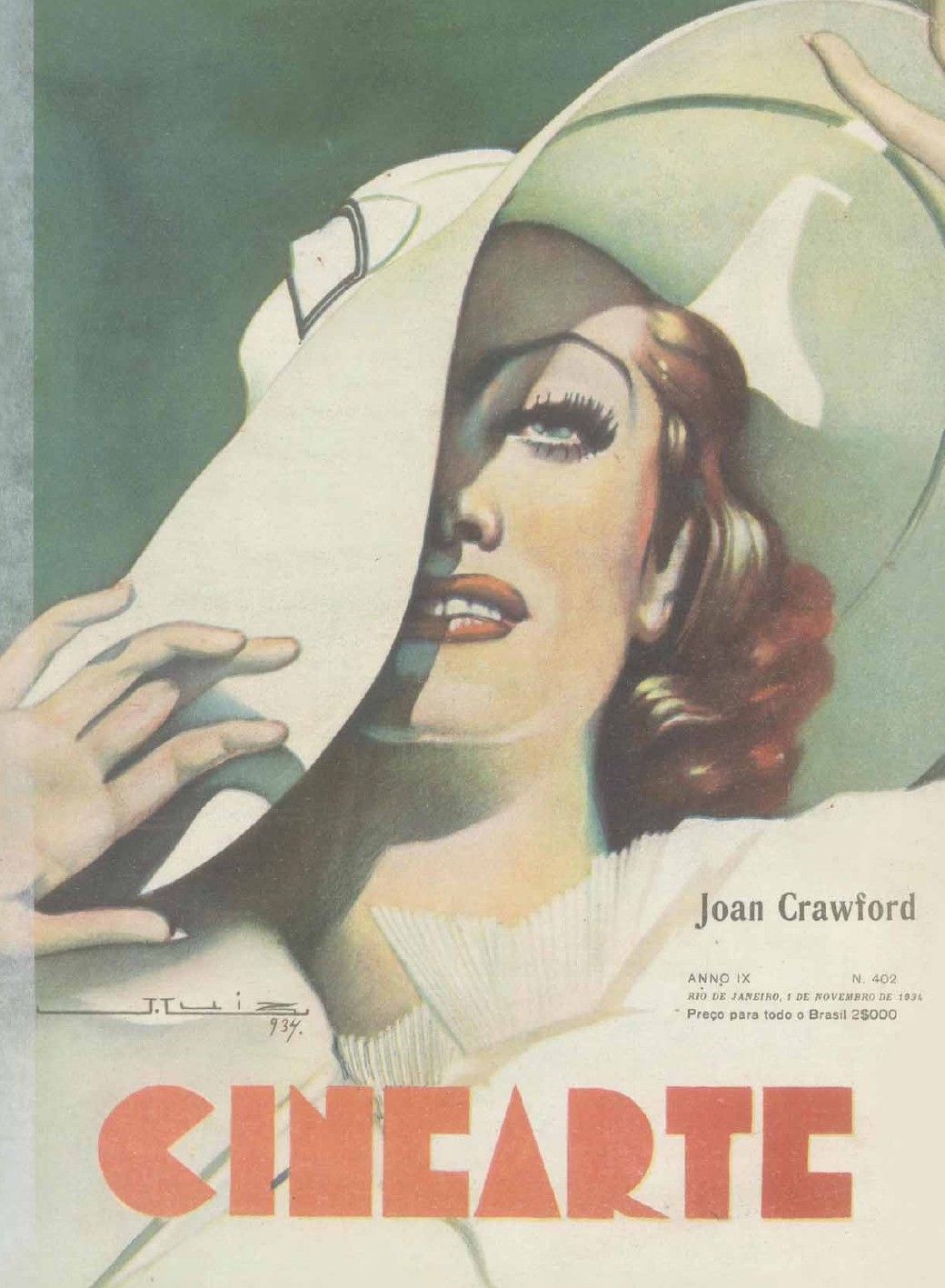 CINEARTE magazine side cover Issue 402 1 November 1934