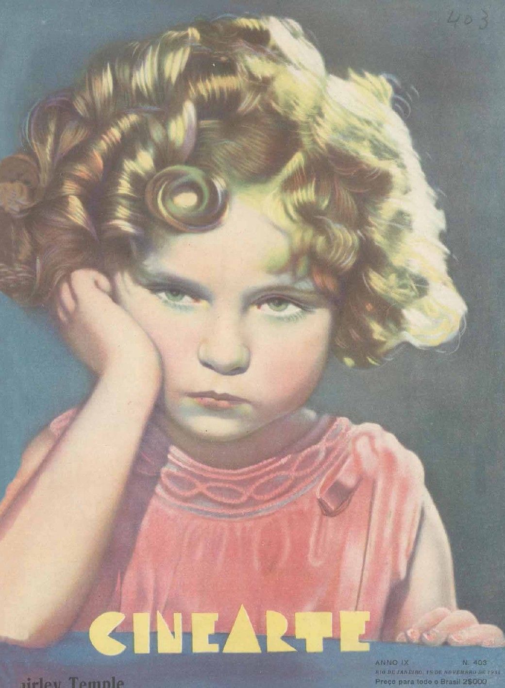 CINEARTE magazine side cover Issue 403 15 November 1934