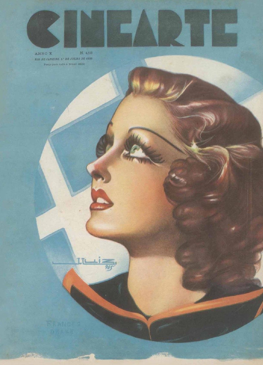 CINEARTE magazine side cover Issue 418 1 July 1935