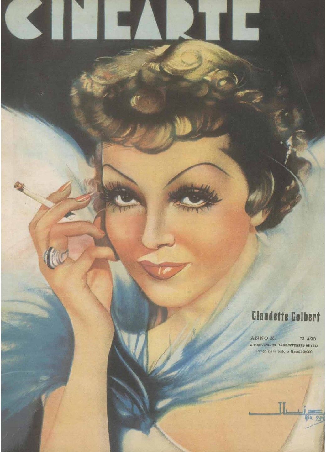 CINEARTE magazine side cover Issue 423 15 September 1935