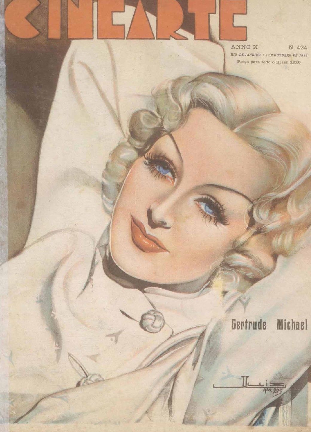 CINEARTE magazine side cover Issue 424 1 October 1935