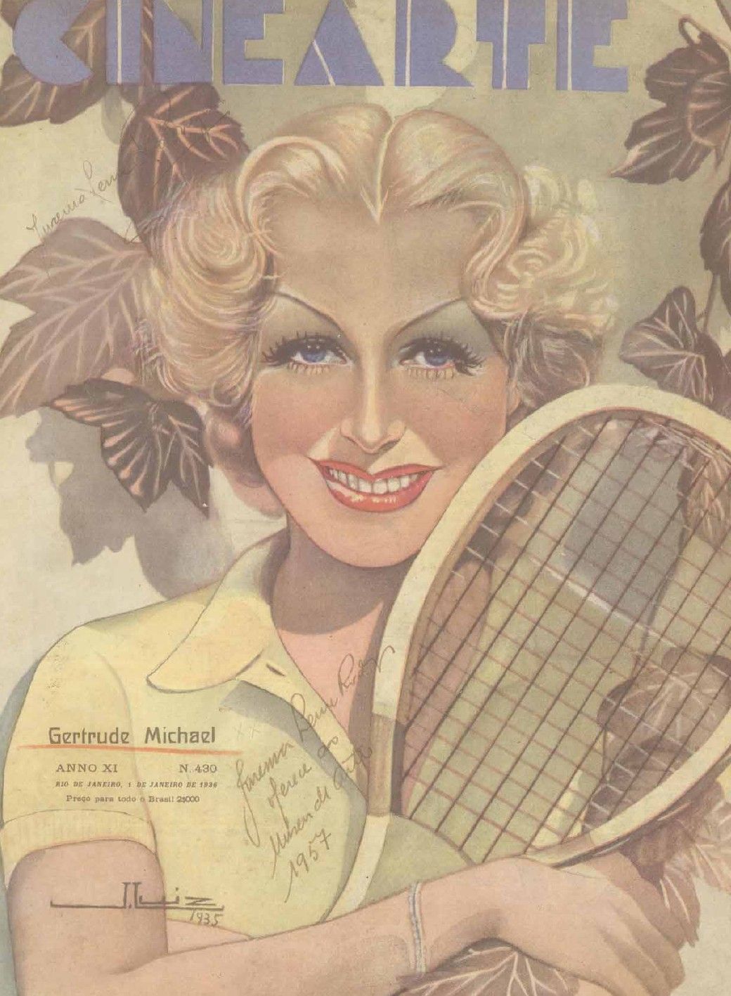 CINEARTE magazine side cover Issue 430 1 January 1936