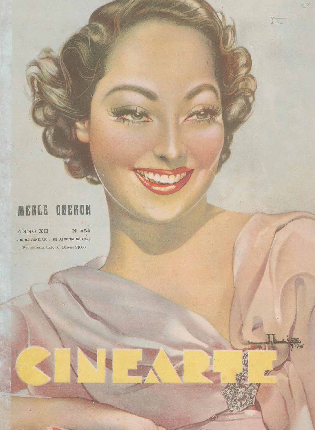 CINEARTE magazine side cover Issue 454 1 January 1937